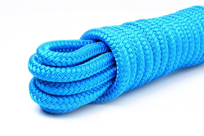 Шнур плетеный ШВАРТОВЫЙ 10,0 мм, синий, 1200 кг, 9 м, евромоток